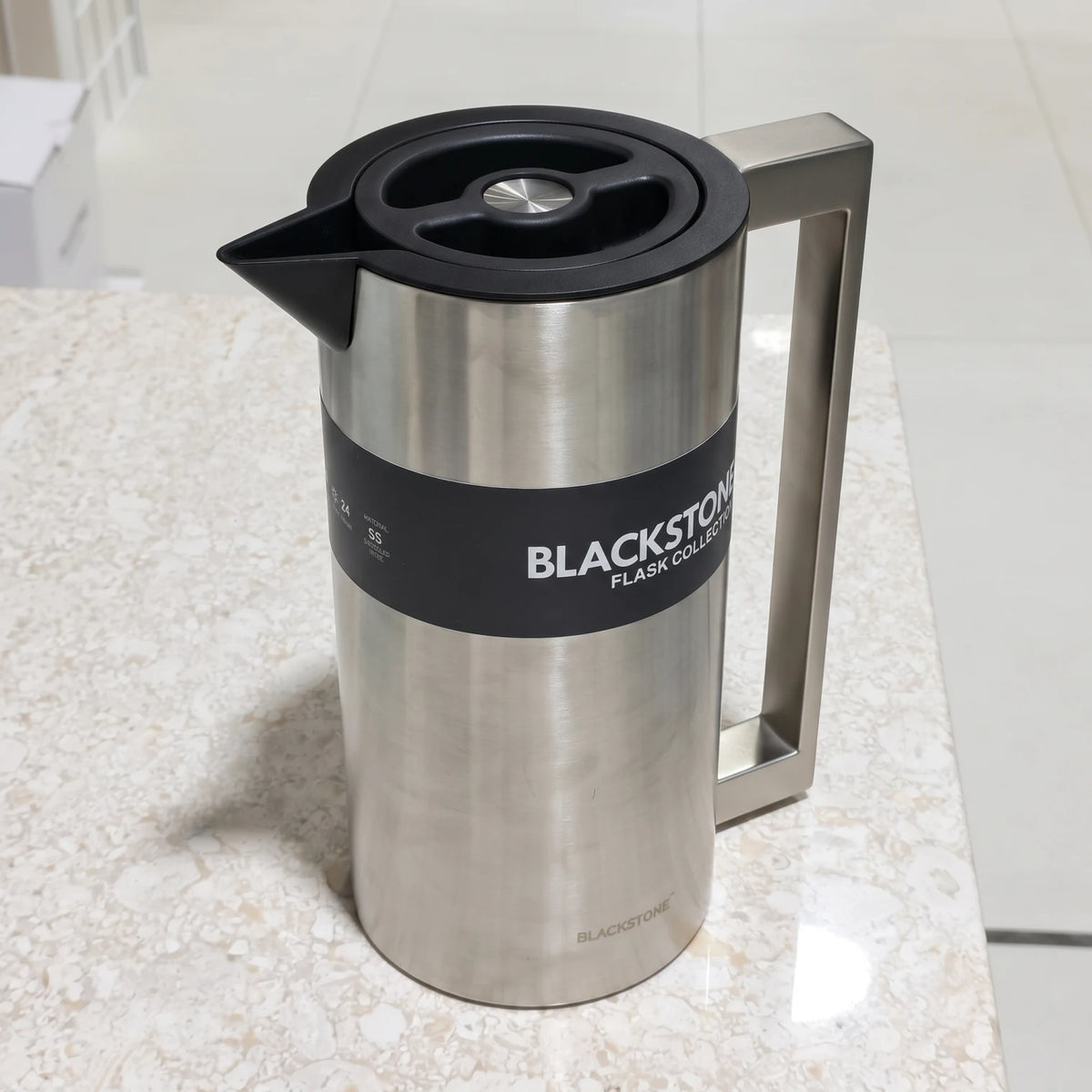BLACKSTONE Stainless Steel Vacuum Flask 1.5 Litre – Leak-Proof Tea and Coffee Flask, Keeps Hot for 12 Hours and Cold for 24 Hours