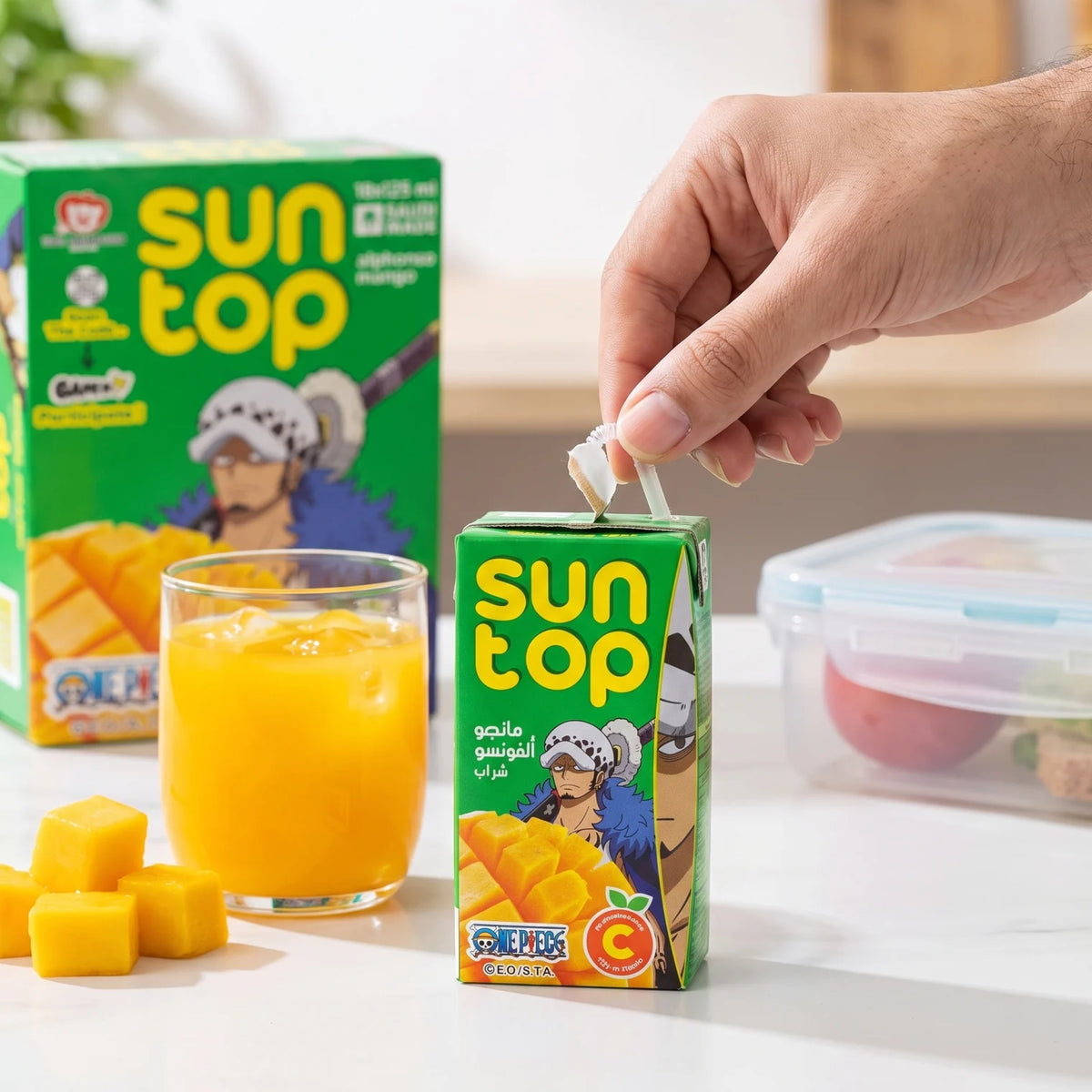 Sun Top Mango Juice Drink – Alphonso Mango Flavour, 18 x 125 ml Pack | No Preservatives, High in Vitamin C | Individual Juice Cartons