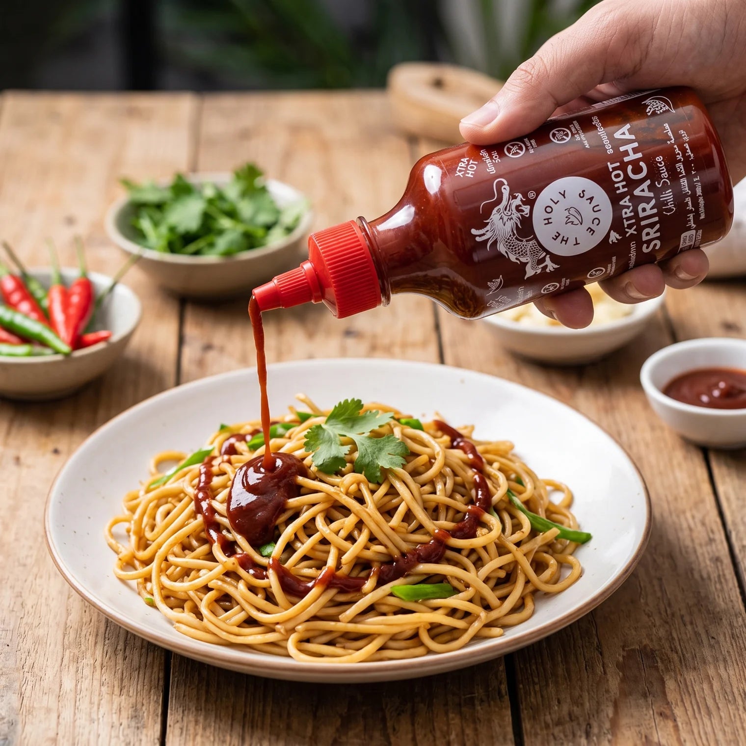 The Holy Sauce Xtra Hot Sriracha Chilli Sauce 300g – No Added MSG, Gluten Free, No Artificial Flavors