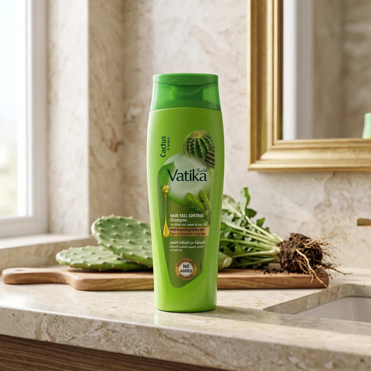 Vatika Hair Fall Control Shampoo – Cactus & Gergery | Nourishing Vatika Oils | For Weak Hair