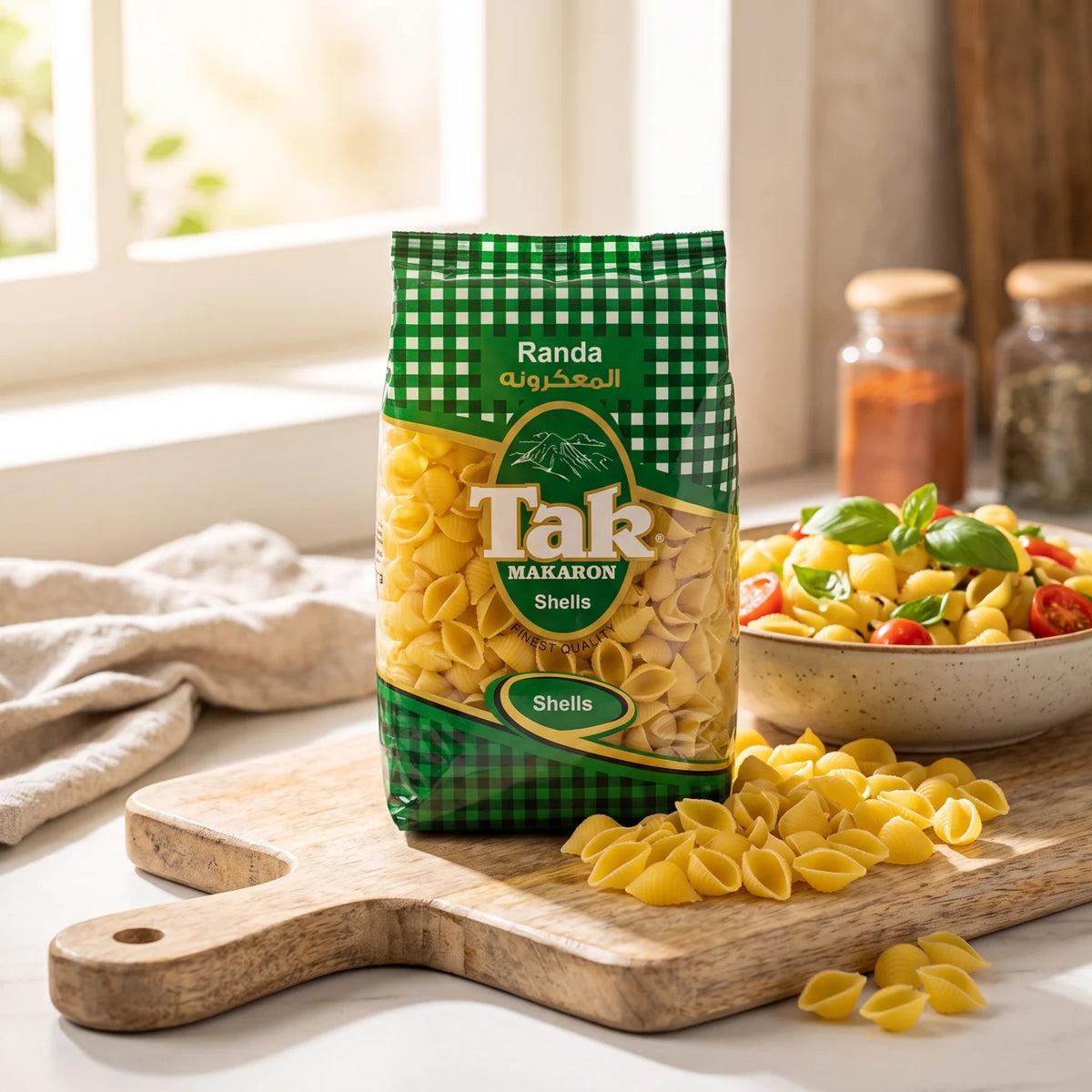 Randa MAKARON Shells 500 G – Shell-Shaped Pasta with Durum Wheat Semolina | Transparent Pack Window | Everyday Cooking Ingredient | Green Packaging