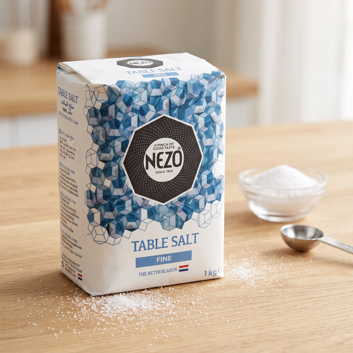 Fine Table Salt 1 KG – White Cooking and Seasoning Salt with Anti-Caking Agent E535