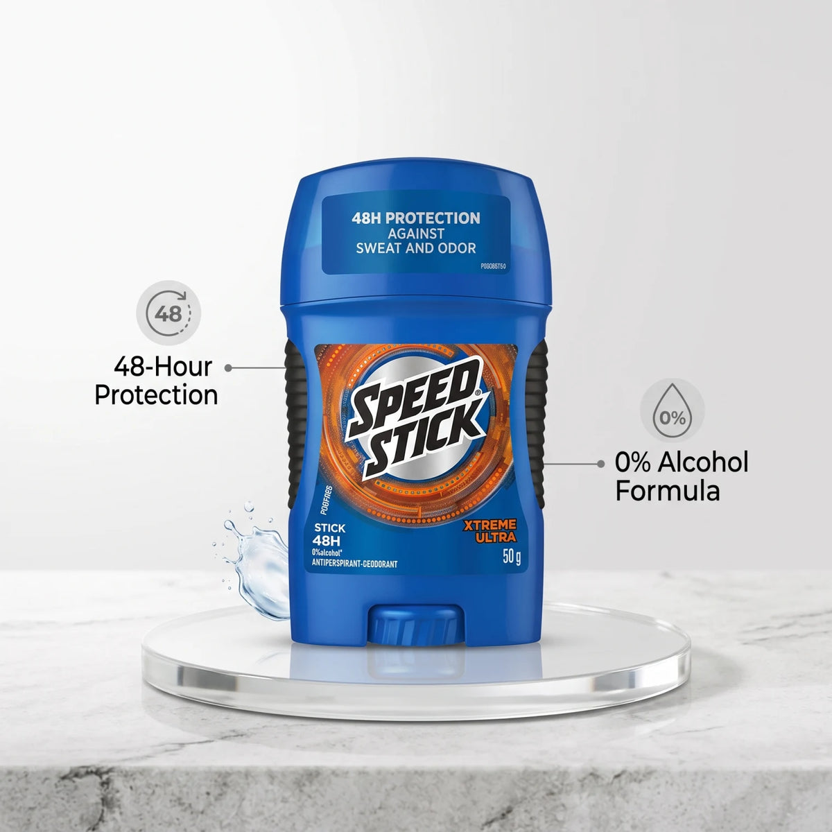 Speed Stick Antiperspirant Deodorant Cream 50g – Blue | 48-Hour Odor Protection | 0% Alcohol