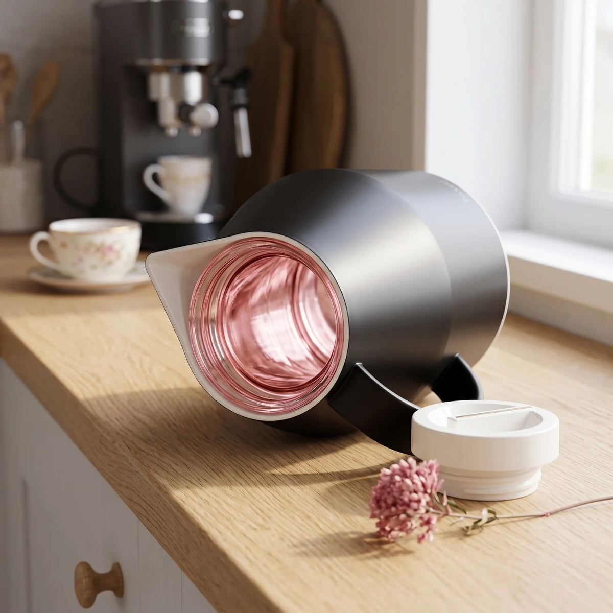 Parati Vacuum Flask 1.0 Liter – Leak-Proof Tea & Coffee Flask | 12 Hours Hot, 24 Hours Cold | Pink Glass Interior