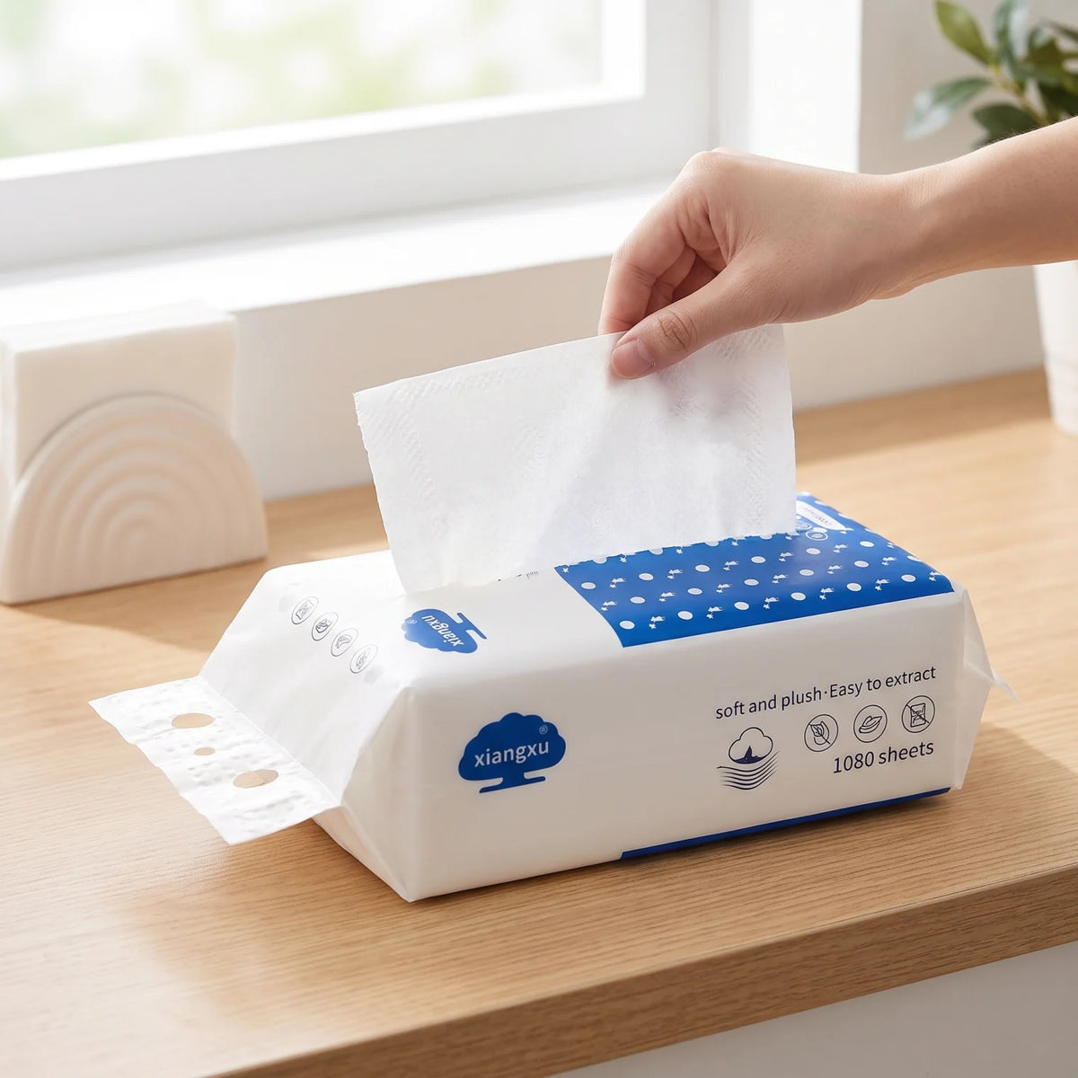 Xiangxu Household Paper Tissues – 1080 Sheets | Soft and Delicate Embossed Paper | Easy to Extract for Everyday Use
