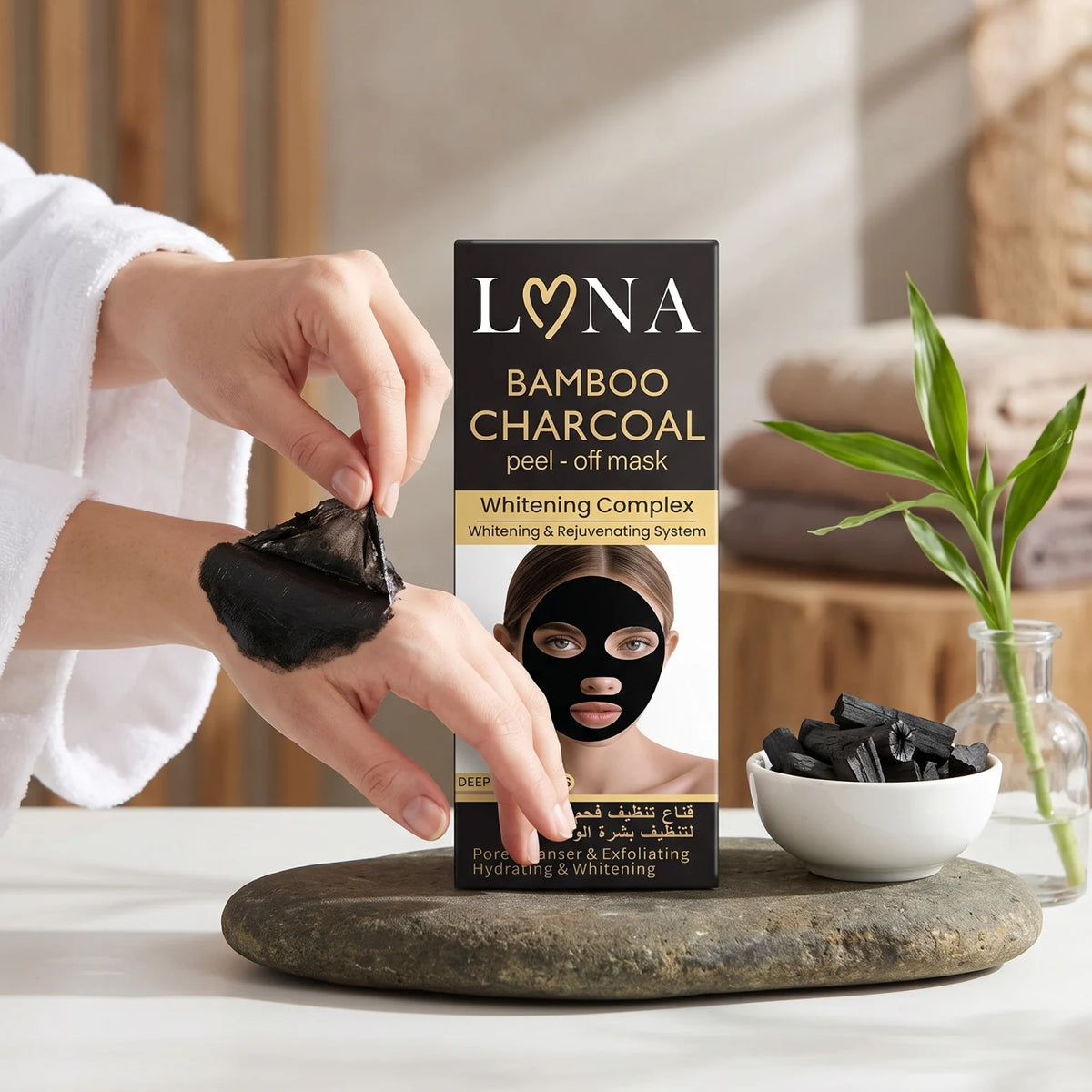 LUNA Bamboo Charcoal Peel-Off Mask 120g | Deep Cleansing, Pore Cleansing & Exfoliating Facial Mask
