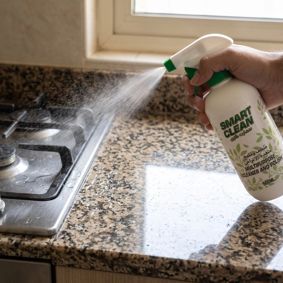 SMART CLEAN Multipurpose Cleaner and Polish Spray 500 ML with Trigger Nozzle for Everyday Cleaning and Polishing