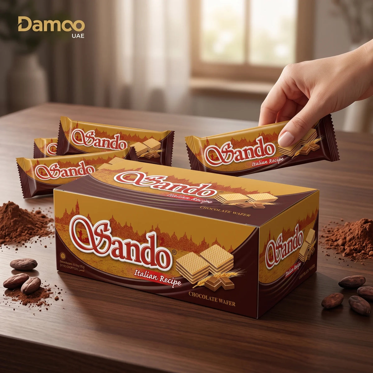 Bambino Italian Recipe Chocolate Wafer – Pack of 24 x 32g | Layered Wafer Snack with Chocolate Filling