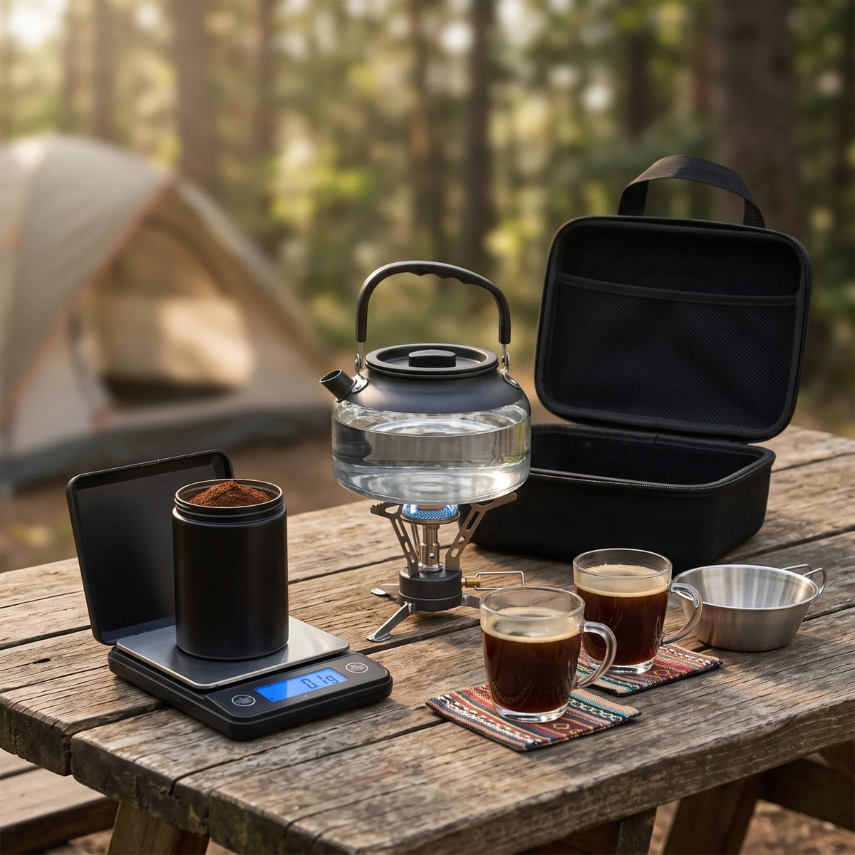GREEN LION PRESTIGE TEA & COFFEE MAKER GTM-100 – 750ml Black Kettle, 2500w Heating Power, 0.1G Precision Brewing for Home, Camping & Travel
