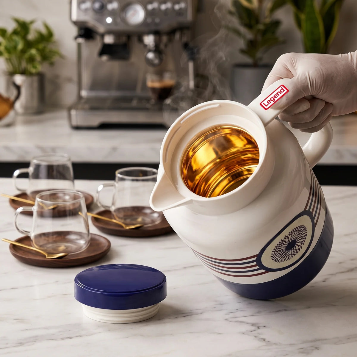 Legend Vacuum Flask 1.5 Liters – Decorative Striped & Geometric Patterns | Leak Proof, Keeps Drinks Hot or Cold