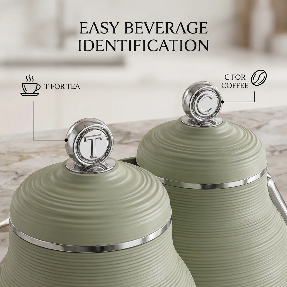 Ripple 2-Piece Matte Green Vacuum Thermal Carafes – 1L + 1L | Tea & Coffee, Leak-Proof, Hot 12 Hours, Cold 24 Hours