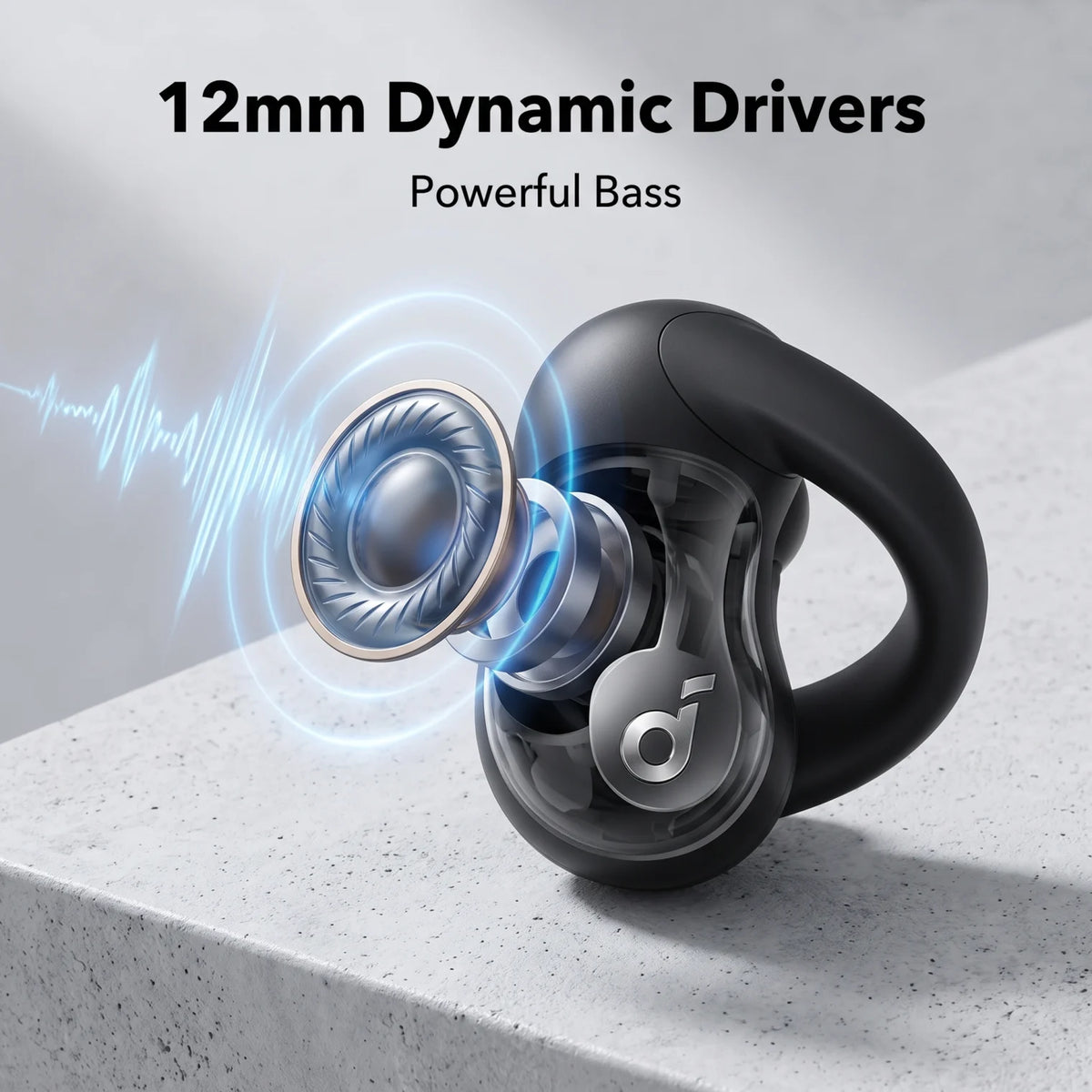 soundcore by ANKER C50i Open-Ear Clip-On Wireless Earbuds – Black | 12mm Dynamic Drivers | 7H Battery Per Charge | IP55 | AI Clear Calls