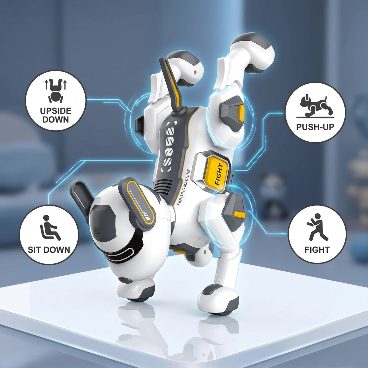 S.X.TOYS ROBOT DOG – Remote-Controlled Robotic Dog Toy | Touch Sensors | Multiple Actions | Sit Down, Push-Up, Upside Down and Fight | Bionic Remote Control