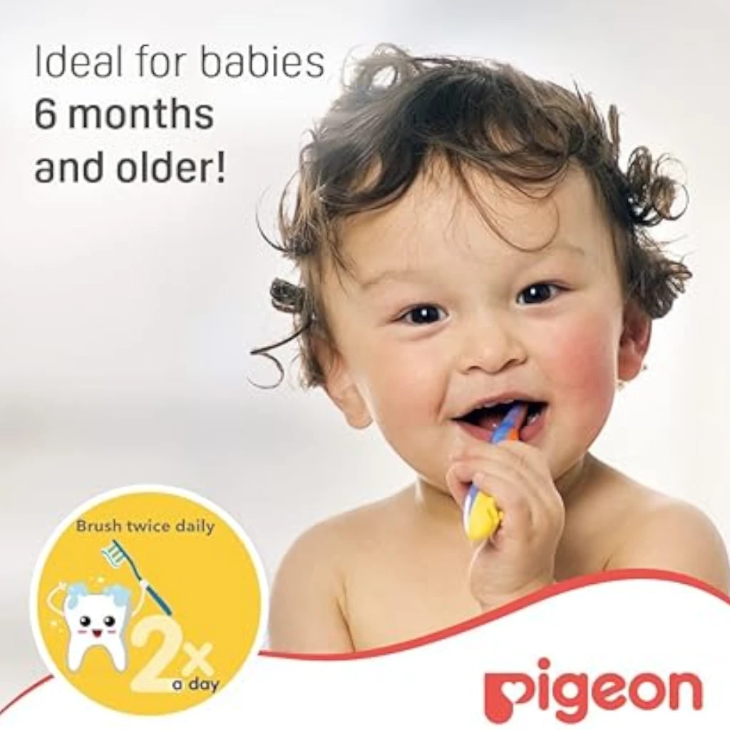 Pigeon Baby Tooth Gel – Natural Flavor, 45g | Fluoride Toothpaste with Food-Grade Ingredients, SLS & Paraben Free, Low Foaming, Enamel Protection for Babies and Toddlers - Damoo