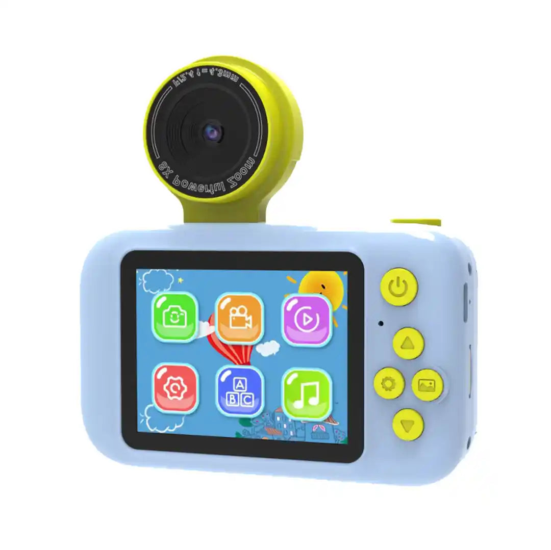 Porodo Kids Flip Digital Camera with Tripod, 2.4" Screen, 1000mAh Battery, Type-C Charging – Fun & Creative Photography for Children - Damoo