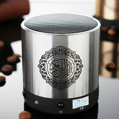 Quran Speaker with 8GB MP3, Multi-Reciter, Remote Control, FM Radio, USB Rechargeable – LED Light, Translation, Tafseer, and MP3 Playback for Islamic Learning & Gifting - Damoo
