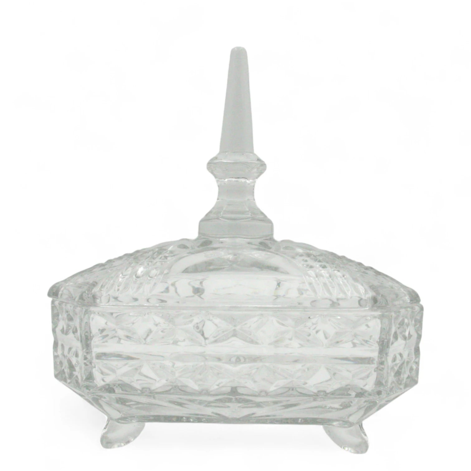 Red Cherry Adirondacks Crystal Glass Candy Box with Lid – Elegant Decorative Jar for Sweets, Treats, Jewelry & Home Décor - Damoo