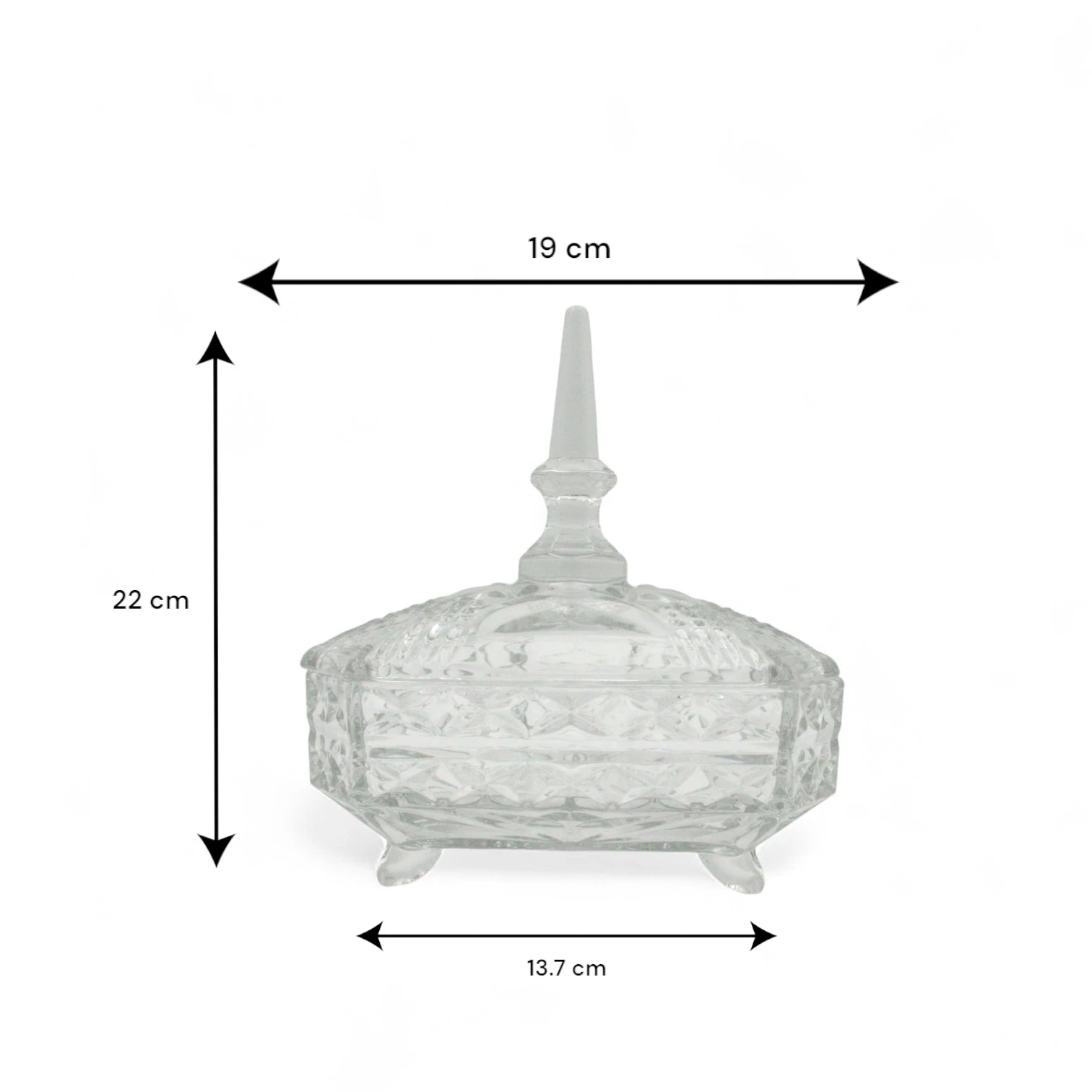 Red Cherry Adirondacks Crystal Glass Candy Box with Lid – Elegant Decorative Jar for Sweets, Treats, Jewelry & Home Décor - Damoo