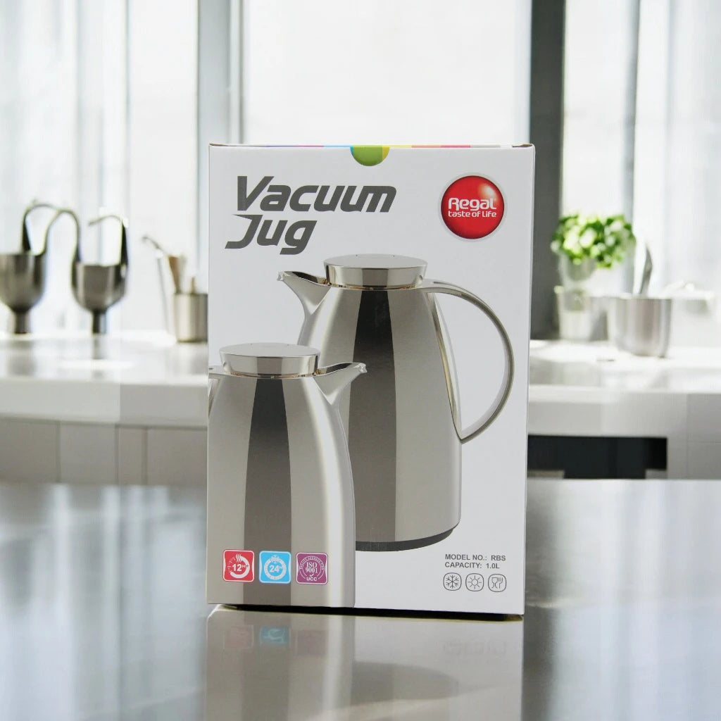 Regal 1.0L Vacuum Jug β Stainless Steel Thermal Flask | Hot & Cold Beverage Thermos | 24 Hour Heat Retention - Damoo