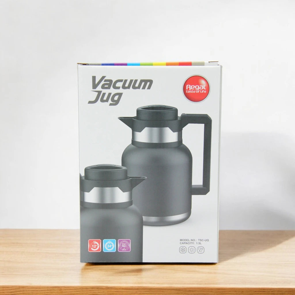 Regal 1.5L Vacuum Insulated Jug – Hot & Cold Beverage Thermos Flask with Stainless Steel Liner | Keeps Drinks Hot for 12 Hours & Cold for 24 Hours - TSC-UQ - Damoo