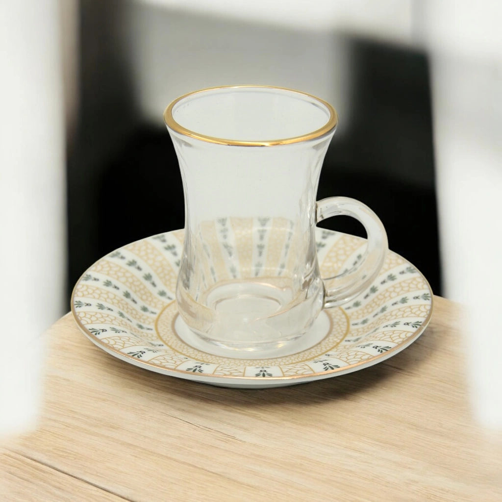 Regal Taste of Life Elegant Fine Porcelain 20 Pcs Tea & Coffee Set – Strong Internal Structure (Arabic Design) - Damoo