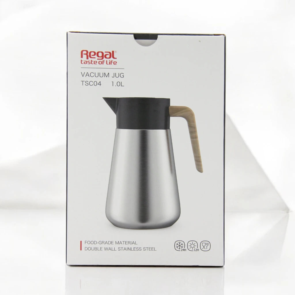 Regal Vacuum Jug 1.0L – Double Wall Stainless Steel Flask – 24H Hot & Cold Retention – Model TSC04 - Damoo