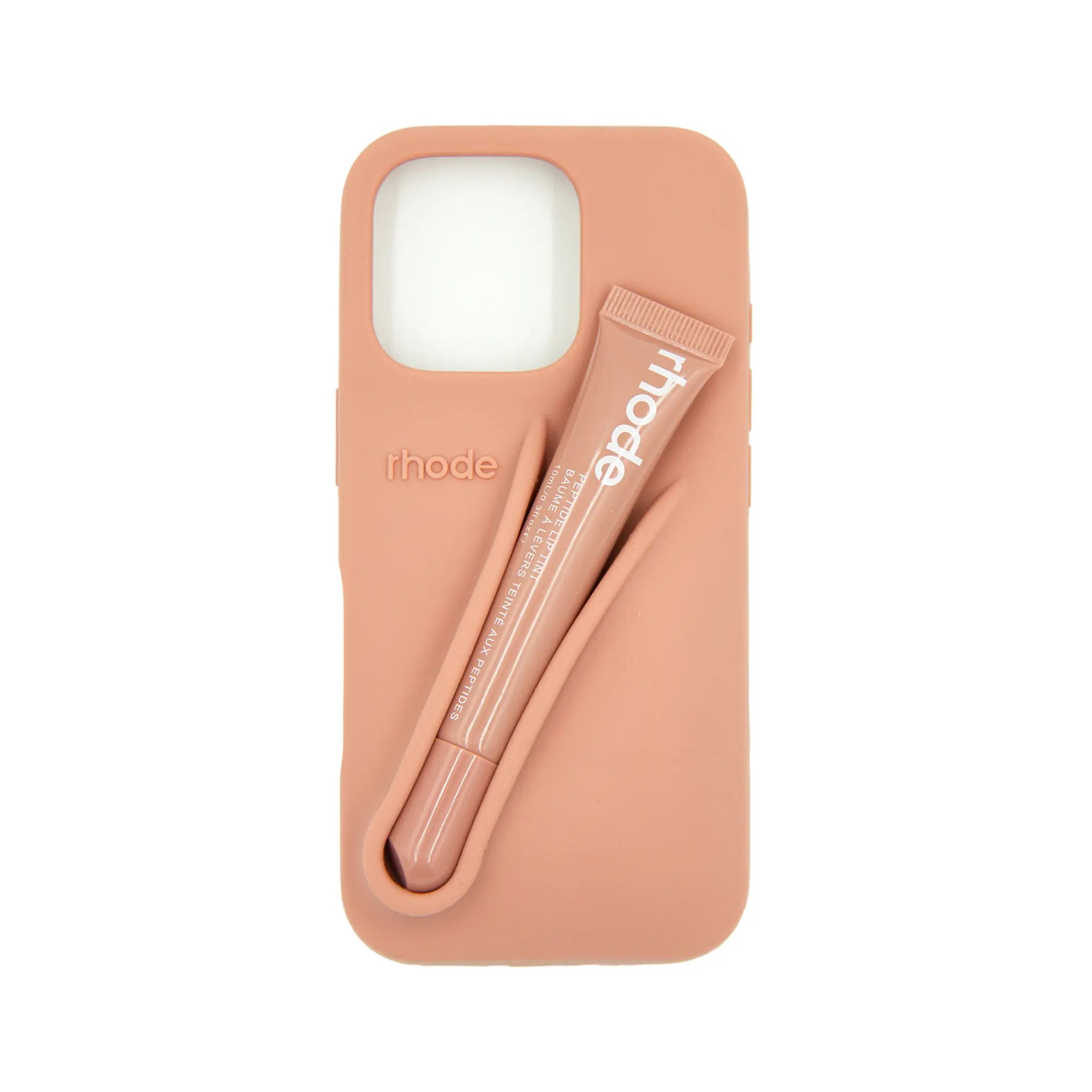 Rhode Lipstick Case for IPhone β Silicone Shockproof Cover with Built-In Lip Gloss Holder β Stylish Protective Phone Case with Matching Lipstick - Damoo