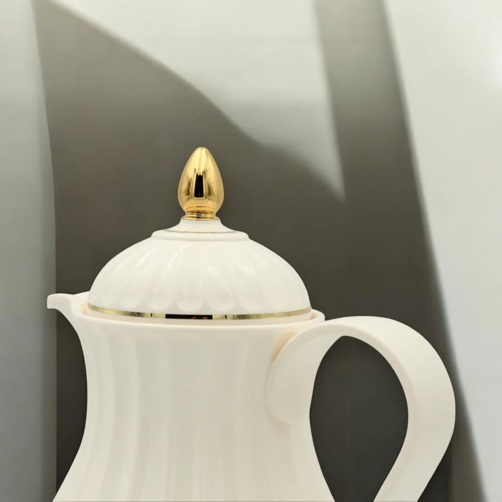 Rose Luxury Vacuum Thermos Flask – 1L Double Wall Glass Insulated Carafe – Elegant Gold Design for Hot & Cold Drinks - Damoo