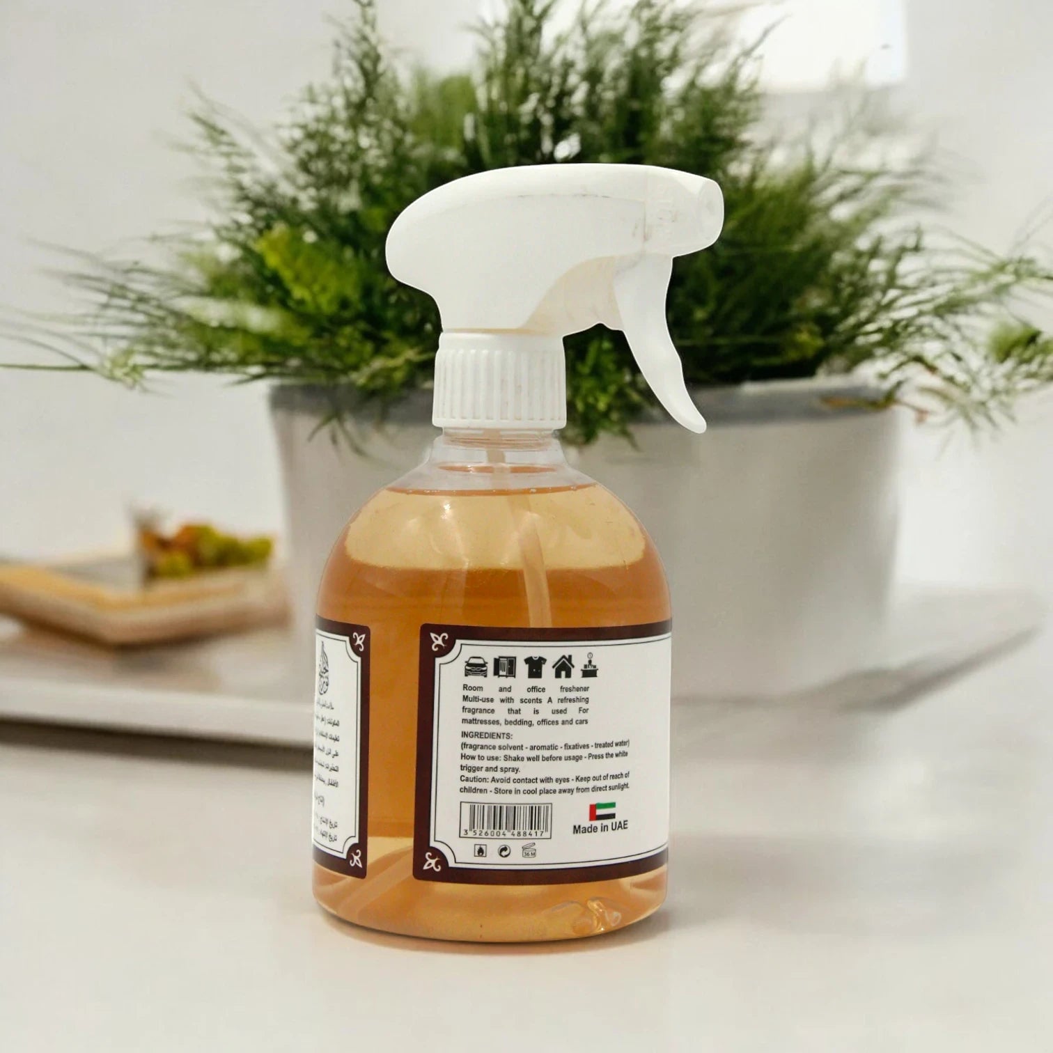 Rshoosh Multi-Use Air Freshener Spray – 500ml | Long-Lasting Fragrance for Rooms, Bedding, Cars & Offices | Made in UAE - Omber & Oud - Damoo