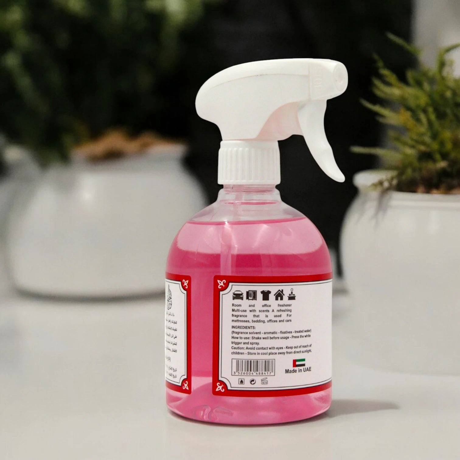 Rshoosh Multi-Use Air Freshener Spray – 500ml | Long-Lasting Fragrance for Rooms, Bedding, Cars & Offices | Made in UAE - Strawberry - Damoo