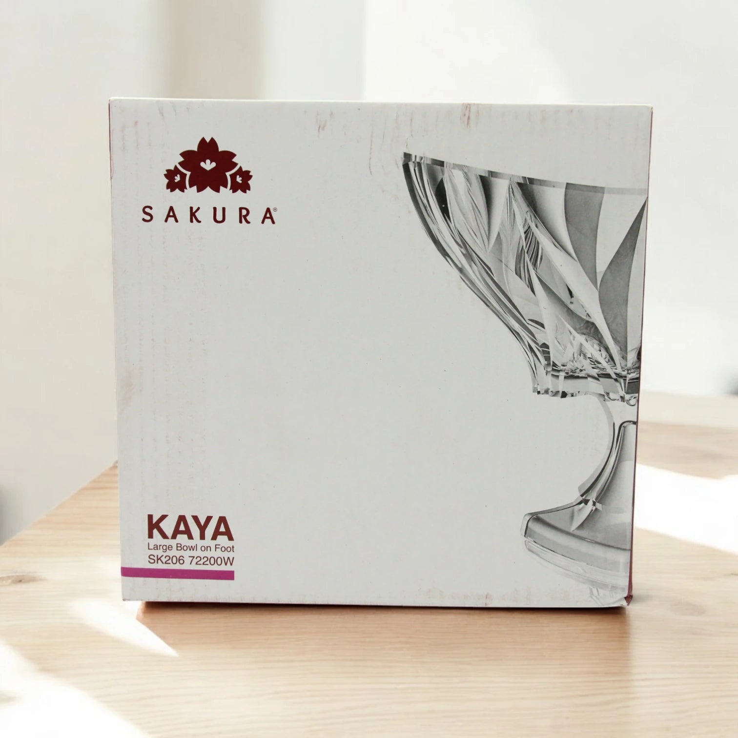 SAKURA kaya Large Footed Glass Bowl – Large Decorative Serving Bowl for Salads, Soups & Desserts – Premium Minimalist Design – Dishwasher & Microwave Safe – 26 CM - SK206 72200W - Damoo