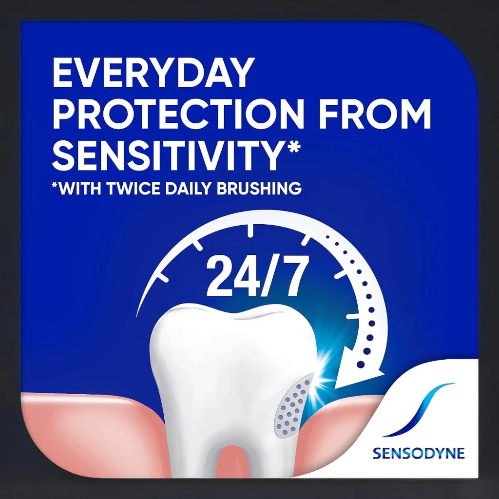 Sensodyne Daily Care Toothpaste for Sensitive Teeth 75ml x 3 Pack – Extra Fresh Gel, Fluoride Formula for Enamel Protection & Gum Health – Long-Lasting Fresh Breath - Damoo