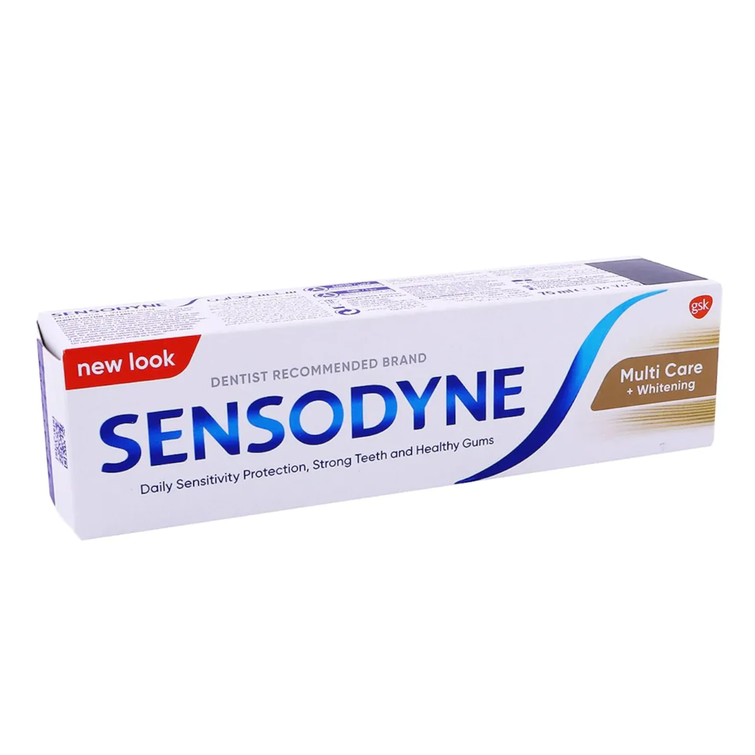 Sensodyne Multi Care Whitening Toothpaste 75ml for Sensitive Teeth + Brush + Mouthwash Pack – Mint Flavour, Cavity Protection, Stain Remover, Gum Care - Damoo