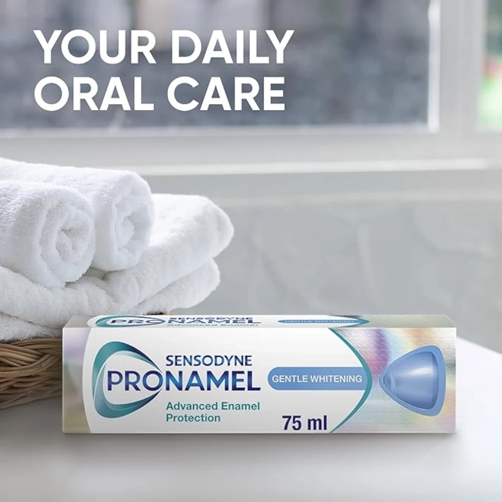 Sensodyne Pronamel Gentle Whitening Toothpaste – 75ml Fluoride Toothpaste to Strengthen Enamel, Protect Against Acid Wear, Restore Natural Whiteness & Keep Breath Fresh - Damoo