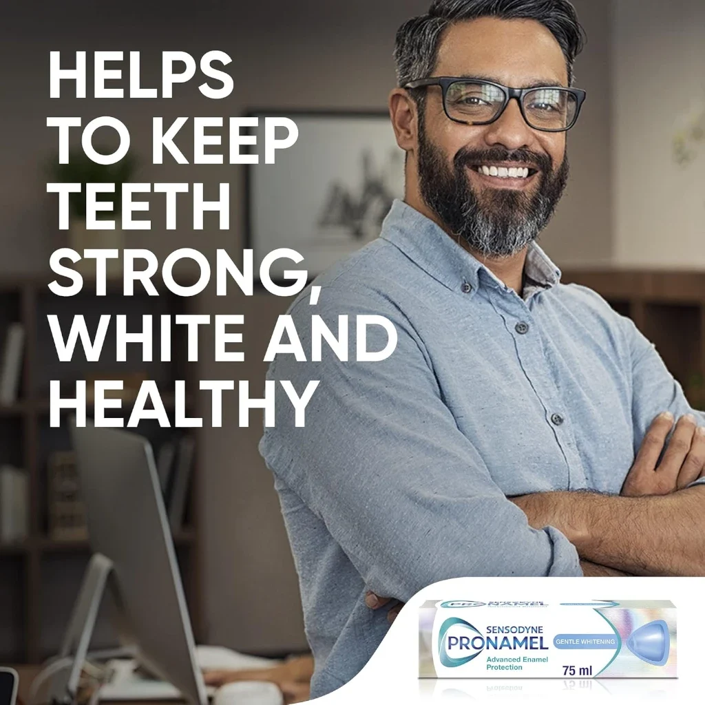 Sensodyne Pronamel Gentle Whitening Toothpaste – 75ml Fluoride Toothpaste to Strengthen Enamel, Protect Against Acid Wear, Restore Natural Whiteness & Keep Breath Fresh - Damoo