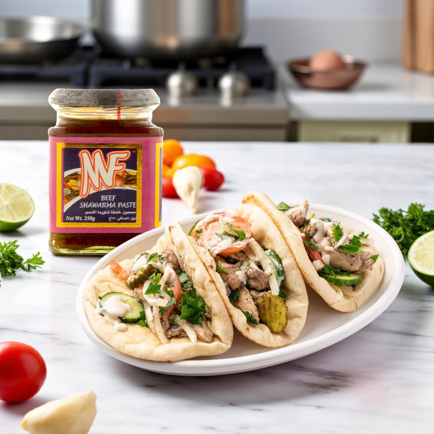 MF Beef Shawarma Spice Paste β 250g | Authentic Middle Eastern Marinade for Shawarma, BBQ & Grilled Dishes | Halal & Vegetarian-Friendly - Damoo