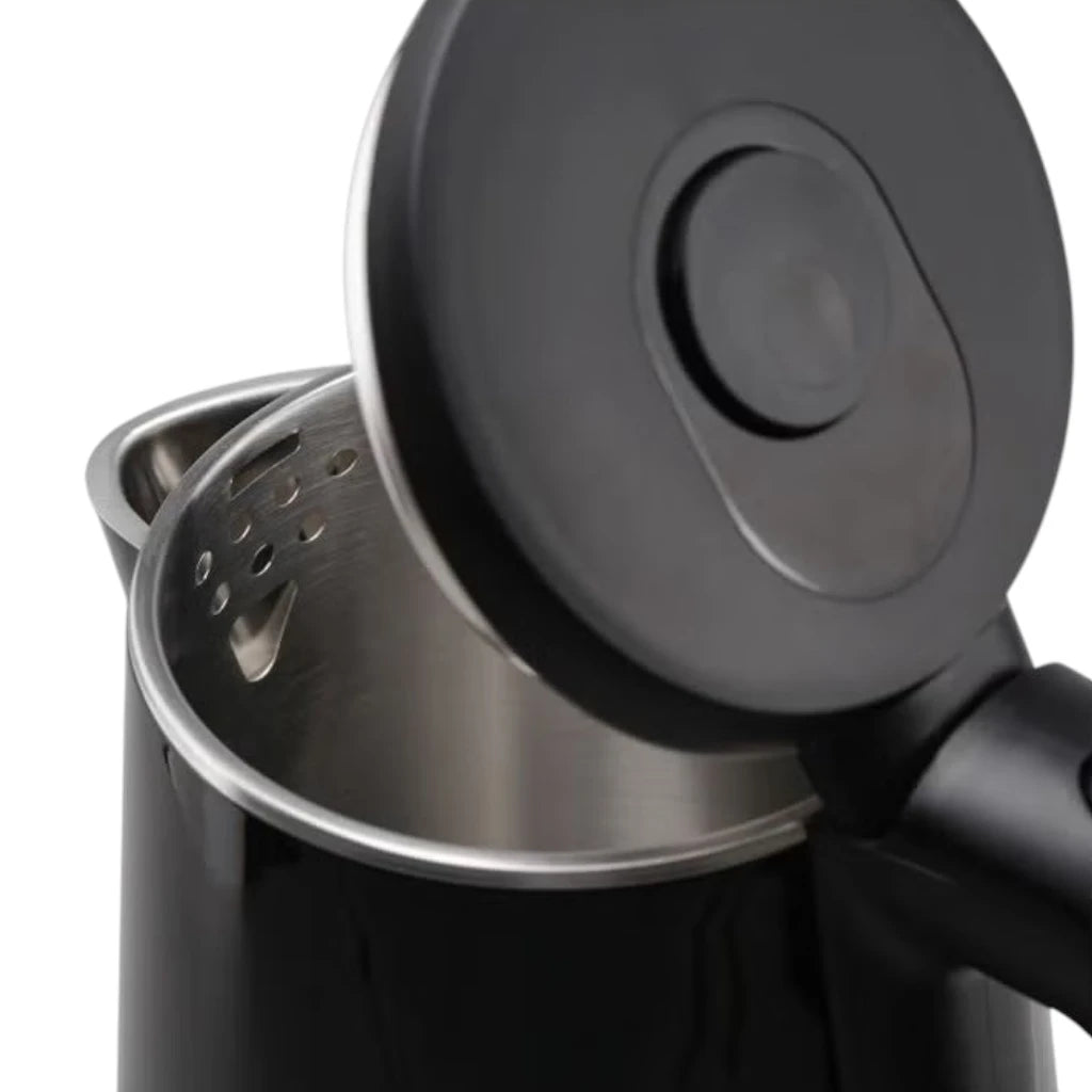 Sonashi 1.8L Cordless Electric Kettle (SKT-1808N) – 2200W Stainless Steel Double Layer Cool-Touch Kettle with Auto Shut-Off, Boil-Dry Protection, 360° Swivel Base & Light Indicator – Black - Damoo