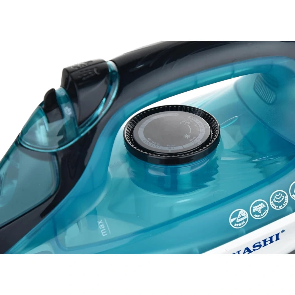 Sonashi 1800W Steam Iron – Ceramic Soleplate, Spray & Burst Steam Functions, Adjustable Temperature Control, Self-Cleaning, 220ml Water Tank – Blue/White - SI-5081C - Damoo