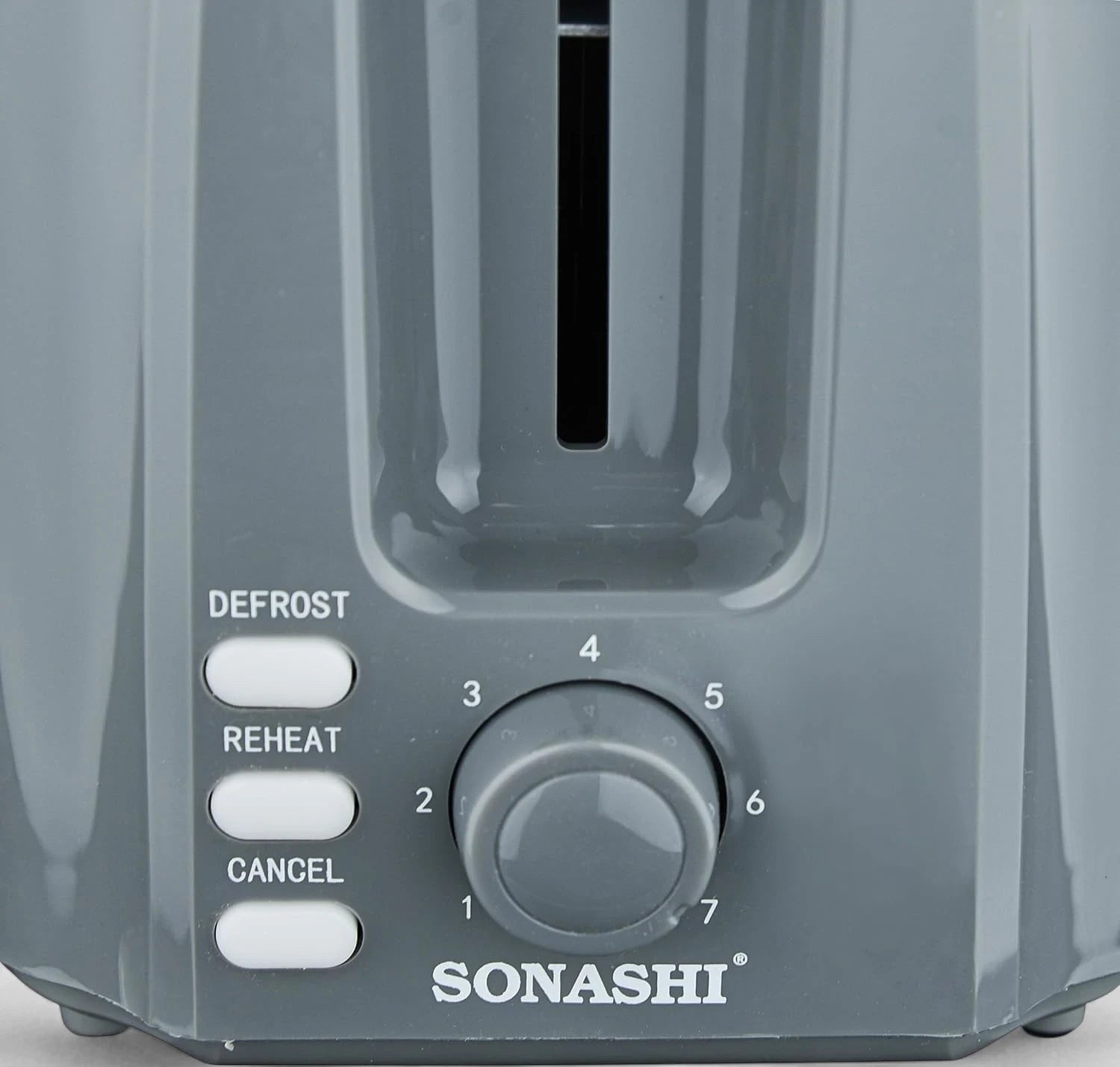 Sonashi 2-Slice Bread Toaster ST-210 – 750W Pop-Up Toaster with Adjustable Browning Control, Defrost, Reheat & Cancel Functions, Detachable Crumb Tray, Cool Touch Design – Grey - Damoo