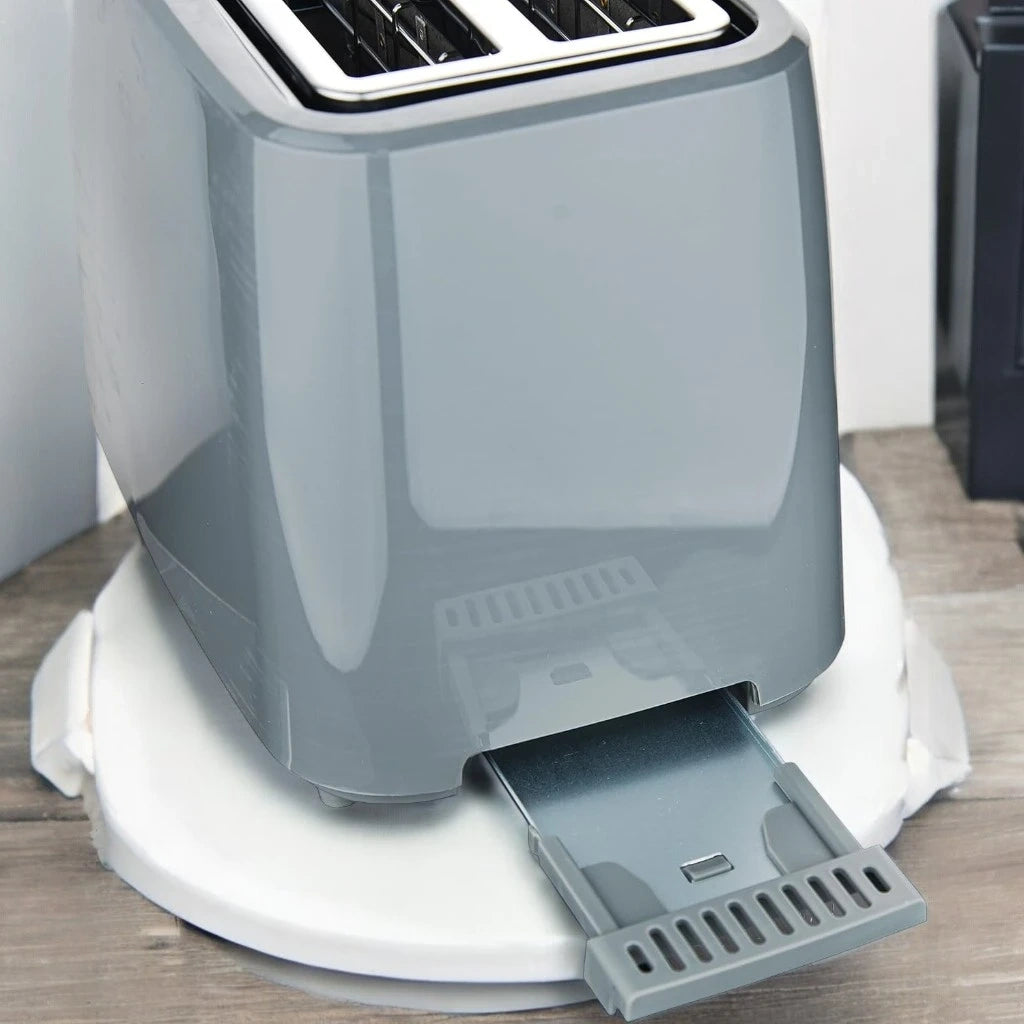 Sonashi 2-Slice Bread Toaster ST-210 – 750W Pop-Up Toaster with Adjustable Browning Control, Defrost, Reheat & Cancel Functions, Detachable Crumb Tray, Cool Touch Design – Grey - Damoo