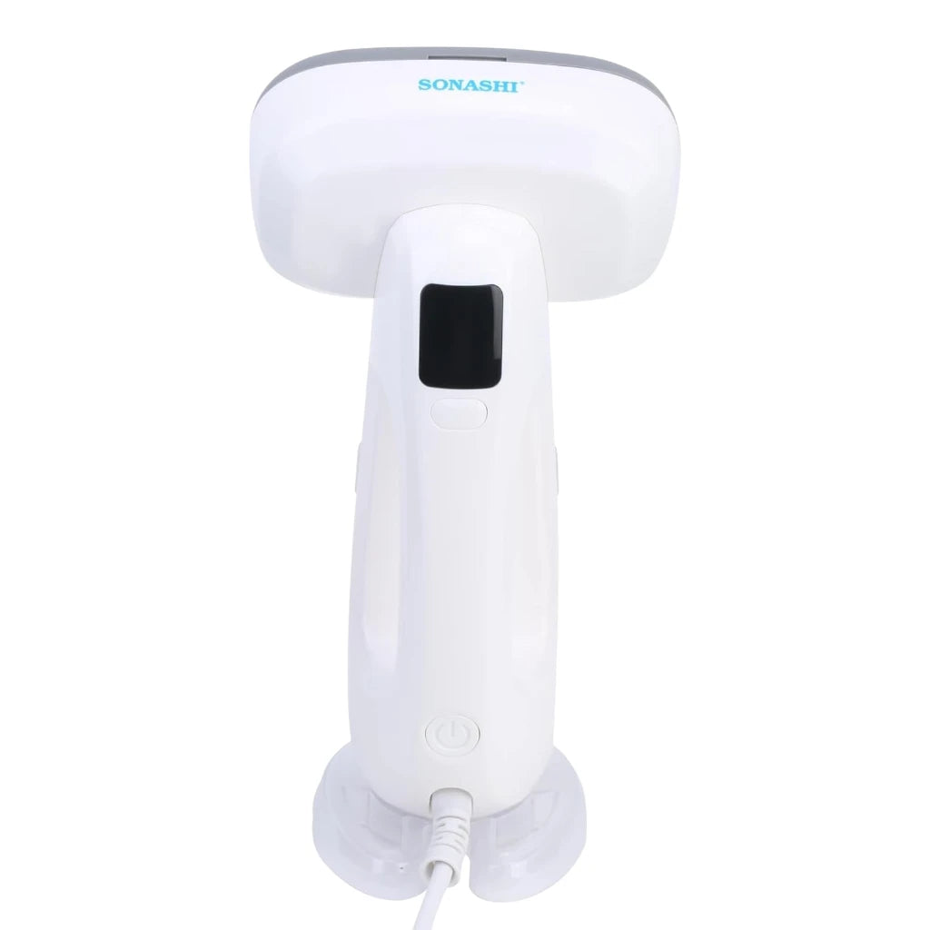 Sonashi 2000W Handheld Garment Steamer | Digital LED Display | 3 Steam Levels, 300ml Tank, Auto Shut-Off | Removable Fabric Brush – Compact White Steamer - Damoo