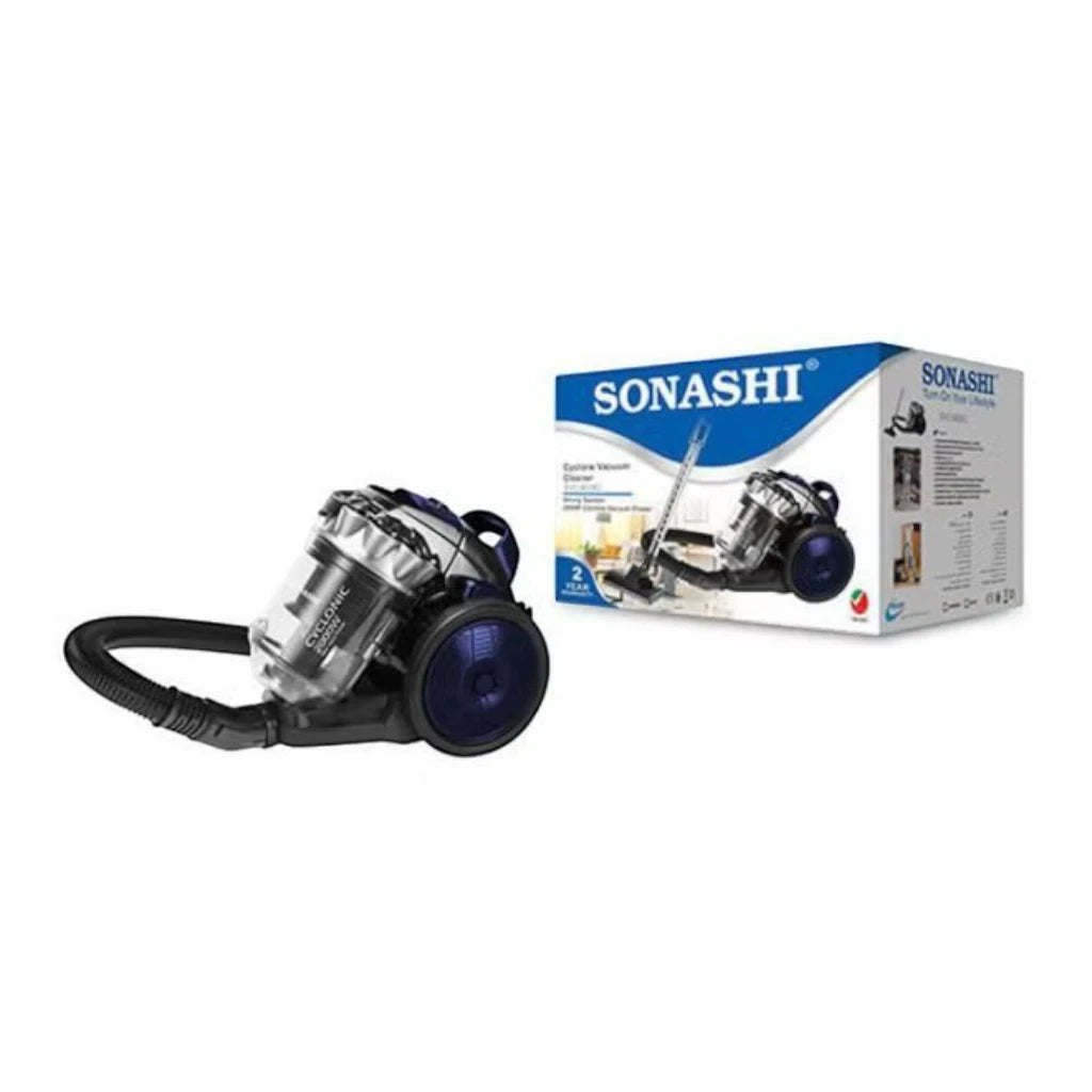 Sonashi 2000W Multi-Cyclonic Bagless Vacuum Cleaner – 3L Dust Capacity, Speed Control, Telescopic Tube, Low Noise Design, 5M Cord & Auto Rewind – SVC-9028C - Damoo