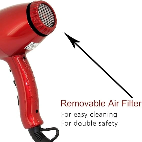 Sonashi 2000W Professional Hair Dryer for Men & Women – AC Motor, 2 Heat & Speed Settings, Cool Shot, Hot/Cold Wind, Nozzle Attachment, Lightweight & Ergonomic Design – Red/Black Glossy | SHD-3032 - Damoo