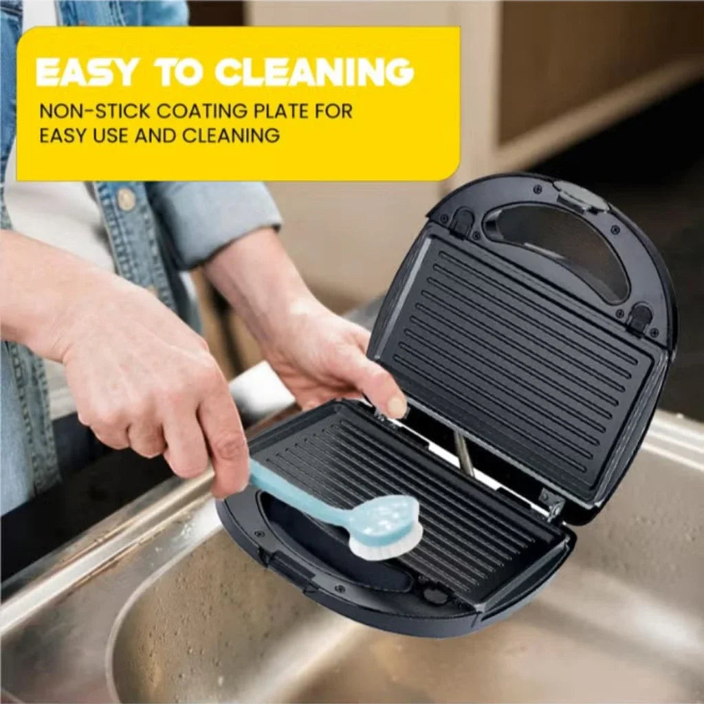Sonashi 3-in-1 Multi Snack Maker SSM-861 – Sandwich, Waffle & Grill Plates with Non-Stick Coating, Cool-Touch Handle & Overheat Protection | 760W Stainless Steel Electric Snack Maker - Damoo