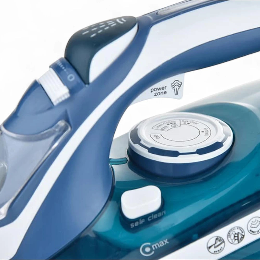 Sonashi 3000W Multifunctional Steam Iron SI-5082C – Ceramic Soleplate, Steam/Burst/Spray/Dry Functions, 450ml Tank, Overheat Protection & Self-Cleaning | Blue & White - Damoo