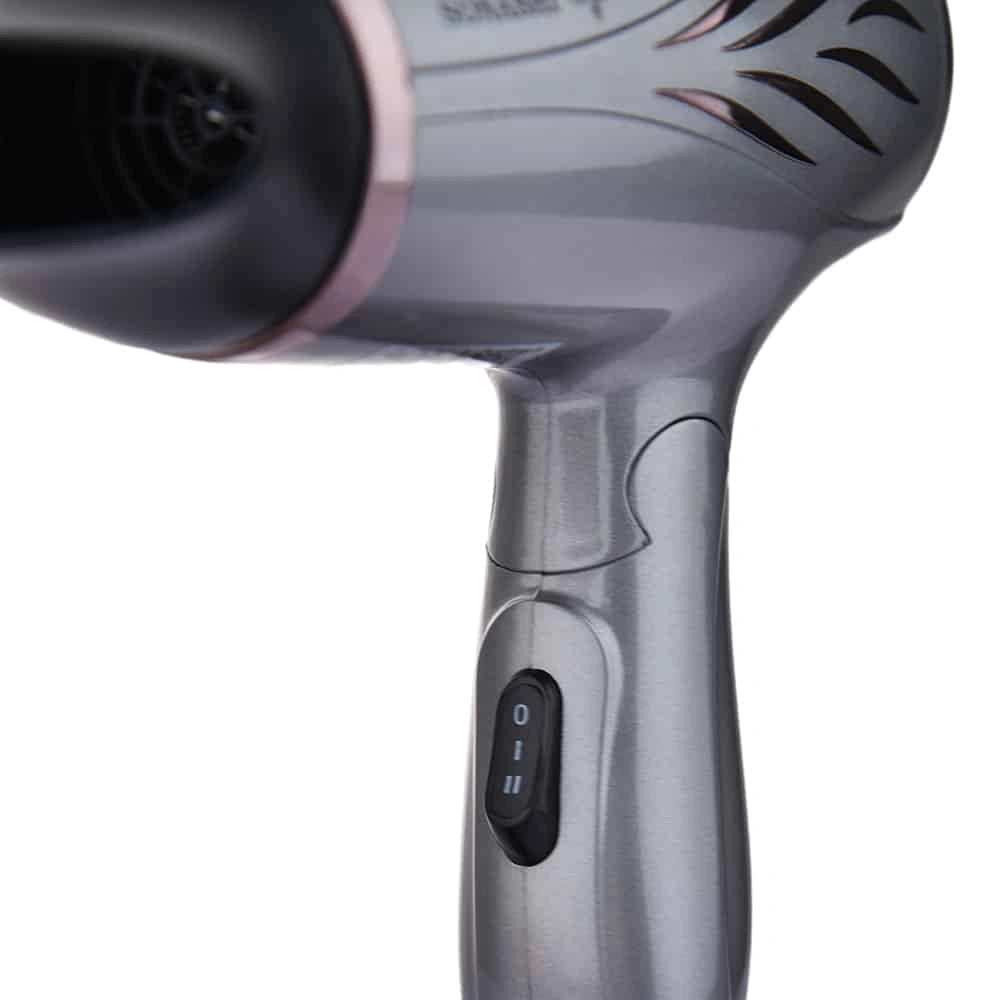 Sonashi Foldable Hair Dryer – SHD-5005N | 1200W Compact Travel Hair Dryer, Overheat Protection, 2 Speed & Heat Settings, Silver - Damoo