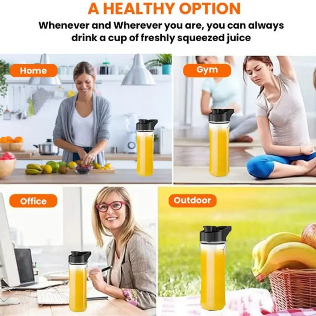 Sonashi Portable Sports Blender – 300W Smoothie Maker with One-Touch Operation, 570ML BPA-Free Travel Bottle, Stainless Steel Blades, Overheat Protection, LED Power Light, SB-184 - Black/Silver - Damoo