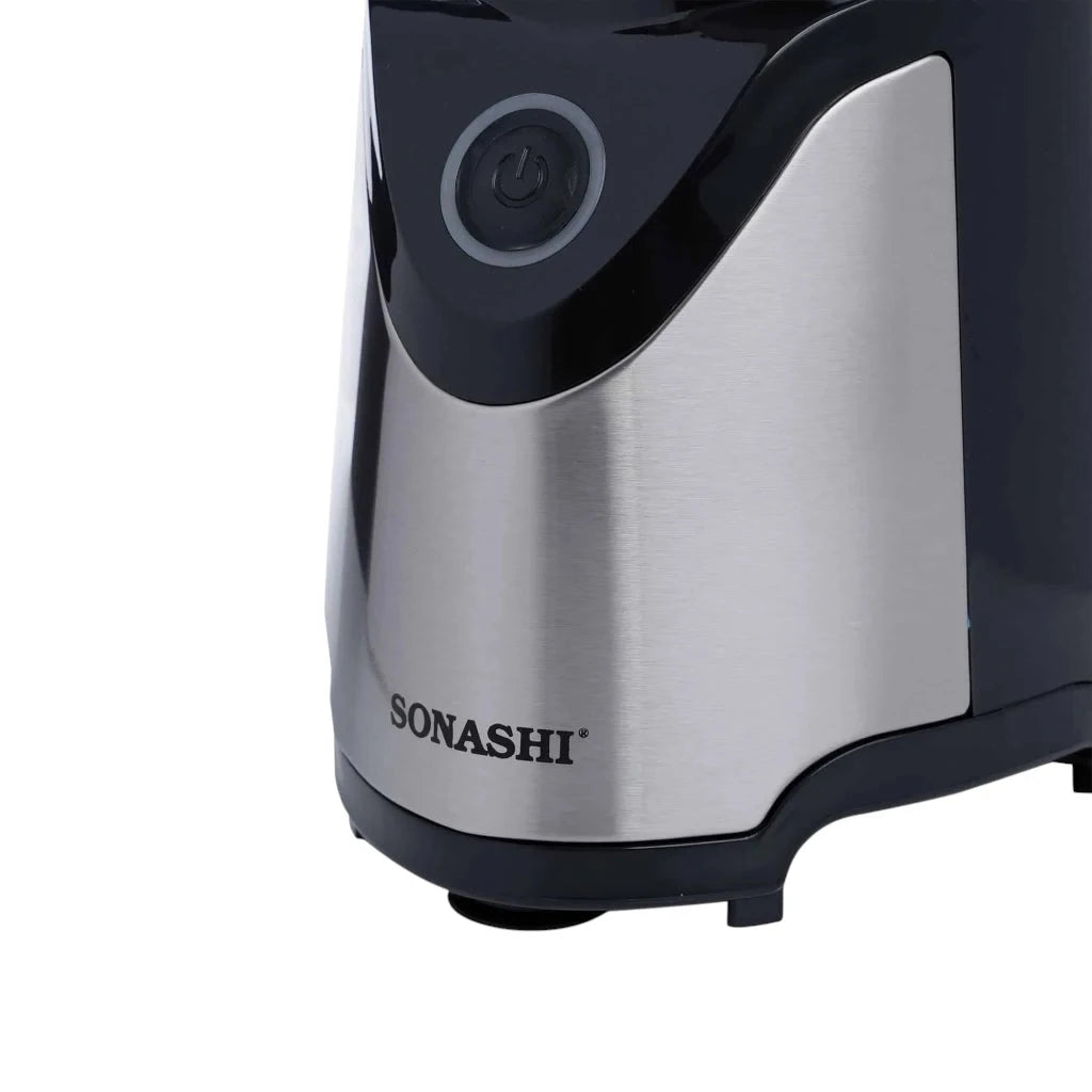 Sonashi Portable Sports Blender – 300W Smoothie Maker with One-Touch Operation, 570ML BPA-Free Travel Bottle, Stainless Steel Blades, Overheat Protection, LED Power Light, SB-184 - Black/Silver - Damoo