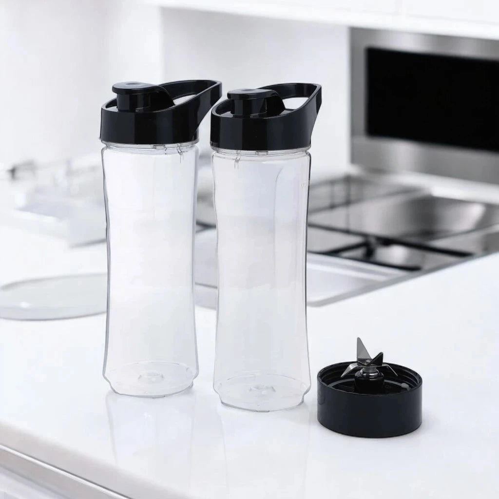 Sonashi Portable Sports Blender – 300W Smoothie Maker with One-Touch Operation, 570ML BPA-Free Travel Bottle, Stainless Steel Blades, Overheat Protection, LED Power Light, SB-184 - Black/Silver - Damoo