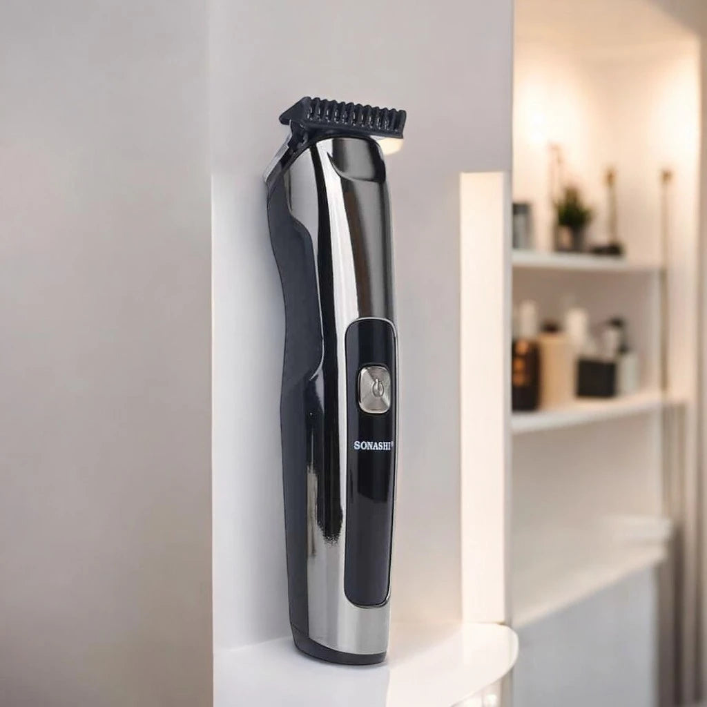 Sonashi Rechargeable Hair Clipper – Cordless Trimmer with Stainless Steel Precision Blade, 90-Min Runtime, USB Charging, 3 Blade Combs, LED Indicator & 600mAh Lithium Battery SHC-1043N - Damoo